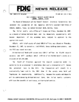 FDIC Approves Deposit Assumption of USBank Denton Texas