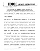 FDIC Adopts Final Rule Implementing Statutory Requirements for Outside Audits of Insured Banks and Thrifts Other Safety Measures