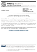 FDIC Makes Public October Enforcement Actions