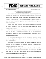 FDIC Approves Assumption of Deposits of First Commerce National Bank Phoenix Arizona