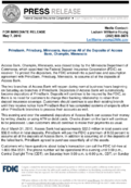 Prinsbank Prinsburg Minnesota Assumes All of the Deposits of Access Bank Champlin Minnesota