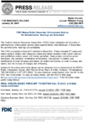 FDIC Makes Public December Enforcement Actions No Administrative Hearings are Scheduled