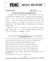 FDIC Makes Public December 1991 Enforcement Actions