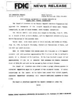 FDIC Approves Assumption of Insured Deposits of Vernon Bank Vernon Connecticut