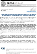 Premier American Bank National Association Miami Florida Assumes All of the Deposits of First Peoples Bank Port Saint Lucie Florida