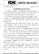 FDIC Approves Deposit Assumption of The Peoples Bank Olive Hill Kentucky