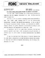 FDIC Issues January List of Banks Examined for Community Reinvestment