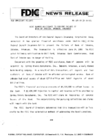 FDIC Grants Assistance to Prevent Failure of Bank of Imboden Imboden Arkansas