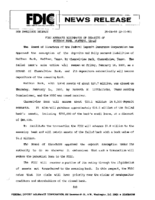 FDIC Approves Assumption of Deposits of Huffman Bank Huffman Texas