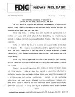 FDIC Approves Assumption of Deposits of Dollar Dry Dock Bank White Plains New York