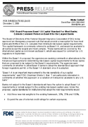 FDIC Board Proposes Basel 1A Capital Standard For Most Banks Extends Comment Period on Basel II for the Largest Banks