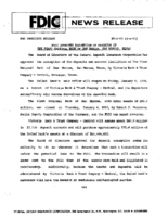 FDIC Approves Assumption of Deposits of The First National Bank of San Marcos San Marcos Texas