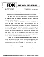 FDIC Issues April List of Banks Examined for Community Reinvestment