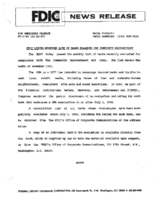 FDIC Issues November List of Banks Examined for Community Reinvestment