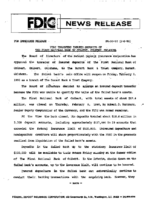 FDIC Transfers Insured Deposits of The First National Bank of Colbert Colbert Oklahoma