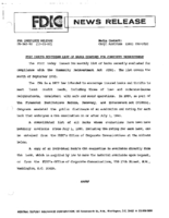 FDIC Issues September List of Banks Examined for Community Reinvestment