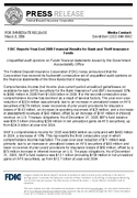 FDIC Reports YearEnd 2005 Financial Results for Bank and Thrift Insurance FundsUnqualified audit opinions on Funds financial statements issued by the Government Accountability Office