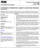 Extension of Temporary Liquidity Guarantee Program Interim Rule