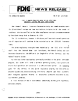 FDIC is Named Managing Agent of 25 Additional Insolvent Savings and Loan Associations