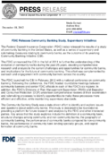 FDIC Releases Community Banking Study Supervisory Initiatives