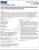 Determining Conformance With Interest Rate Restrictions for Less Than Well Capitalized Institutions