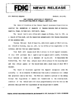 FDIC Approves Assumption of Deposits of Tascosa National Bank of Amarillo Amarillo Texas