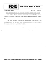 FDIC Revises Target Date for Announcing Resolution of Bank of New England