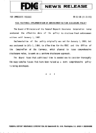 FDIC Postpones Implementation of Enforcement Action Disclosure Policy