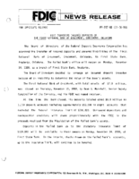 FDIC Transfers Insured Deposits of The First National Bank of Gracemont Gracemont Oklahoma