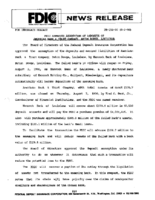 FDIC Approves Assumption of Deposits of American Bank  Trust Co Baton Rouge Louisiana