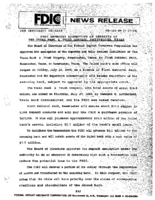 FDIC Approves Assumption of Deposits of The Texas Bank  Trust Company Sweetwater Texas