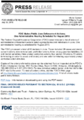 FDIC Makes Public June Enforcement Actions One Administrative Hearing Scheduled for August 2010