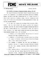 FDIC Approves Assumption of Deposits of Goldome Buffalo New York