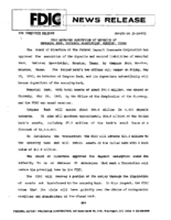 FDIC Approves Assumption of Deposits of Memorial Bank National Association Houston Texas