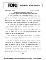 FDIC Approves Assumption of Deposits of The Montgomery National Bank Montgomery Township New Jersey