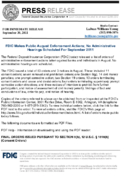 FDIC Makes Public August Enforcement Actions No Administrative Hearings Scheduled For September 2011