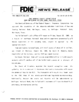 FDIC Approves Deposit Assumption of Town and Country National Bank Harlingen Texas