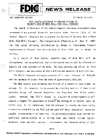 FDIC Grants Assistance to Prevent Failure of Security Bank of Rich Hill Rich Hill Missouri