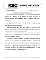 FDIC Approves Assumption of Deposits of Richardson National Bank Richardson Texas