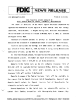 FDIC Transfers Insured Deposits of First Service Bank for Savings Leominster Massachusetts