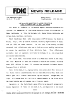 FDIC Approves Assumption of Insured Deposits of First California Bank La Mesa California