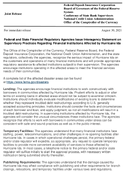 Joint ReleaseFederal and State Financial Regulatory Agencies Issue Interagency Statement on Supervisory Practices Regarding Financial Institutions Affected by Hurricane Ida