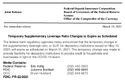Joint ReleaseTemporary Supplementary Leverage Ratio Changes to Expire as Scheduled