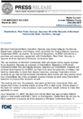 CharterBank West Point Georgia Assumes All of the Deposits of McIntosh Commercial Bank Carrollton Georgia