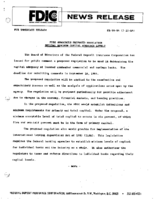 FDIC Announces Proposed Regulation Setting Minimum Capital Adequacy Levels