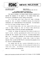 FDIC Approves Assumption of Deposits of The Central Savings Bank Lowell Massachusetts