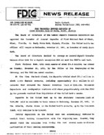 FDIC Transfers Insured Deposits of First National Bank of Miami Miami Florida