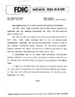 FDIC Issues August List of Banks Examined for Community Reinvestment