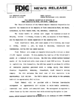 FDIC Approves Assumption of Deposits of First Constitution Bank New Haven Connecticut