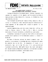 FDIC Approves Deposit Assumption of Louisiana Commercial Bank Madisonville Louisiana